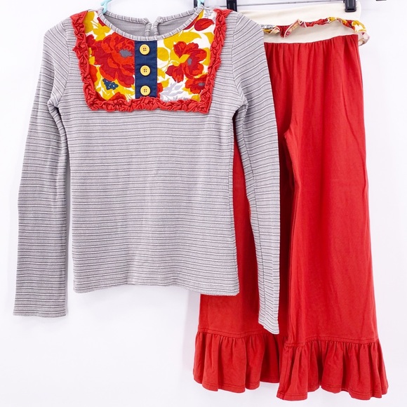 Persnickety Other - Persnickety Red/Gray Pants (size 8) Top (Size 10)